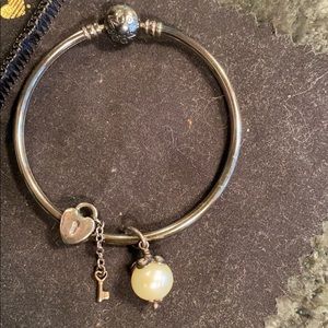 Bangle bracelet and 2 charms